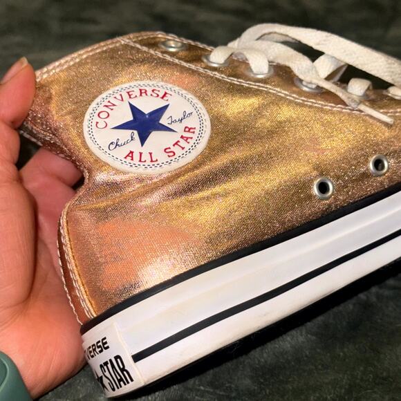 Converse Chuck Taylor All Star Hi Unisex Sneakers M6.5/W8.5 Gold Shoes 154034F - Picture 7 of 8